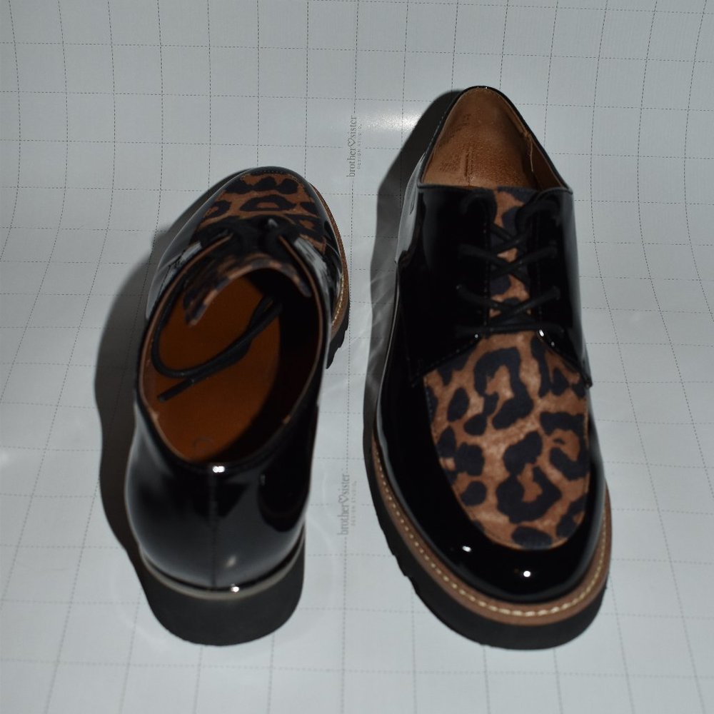 Faux leather Leopard print Oxford Shoes